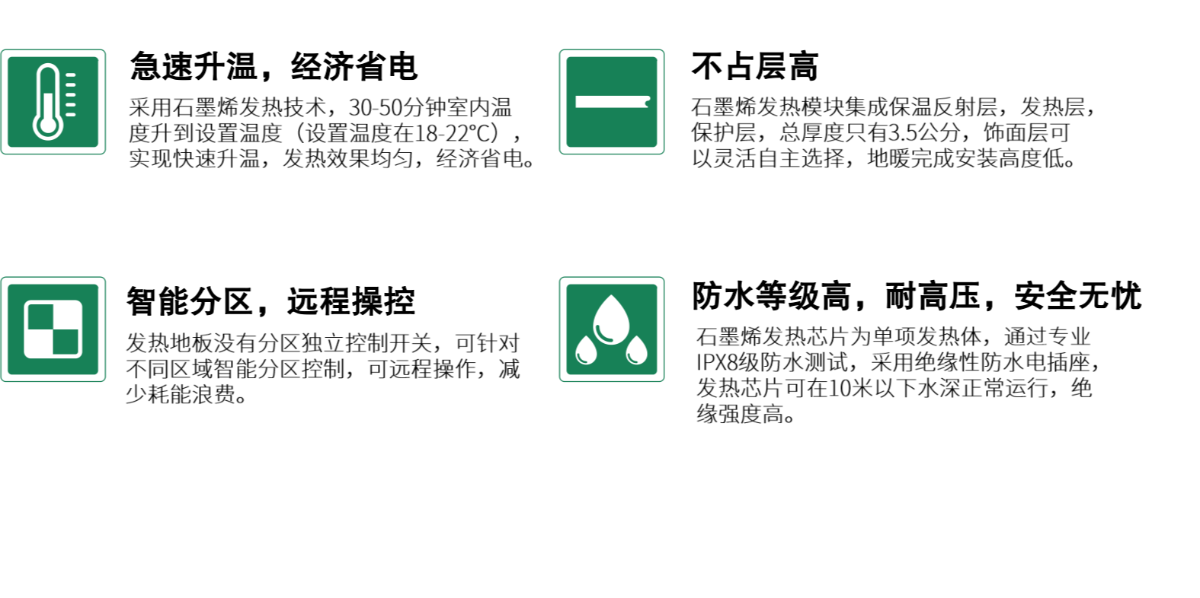 石墨烯发热地板地暖产品优点